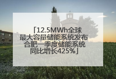 12.5MWh全球最大容量储能系统发布 合肥一季度储能系统同比增长425%
