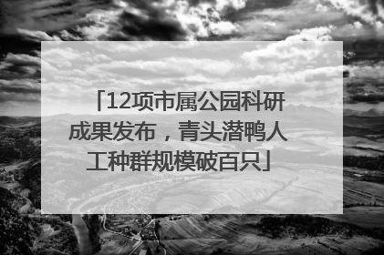 12项市属公园科研成果发布，青头潜鸭人工种群规模破百只
