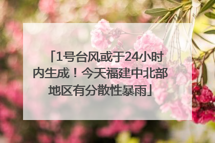 1号台风或于24小时内生成！今天福建中北部地区有分散性暴雨
