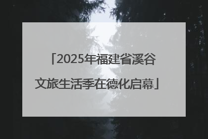 2025年福建省溪谷文旅生活季在德化启幕