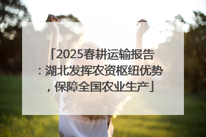 2025春耕运输报告：湖北发挥农资枢纽优势，保障全国农业生产
