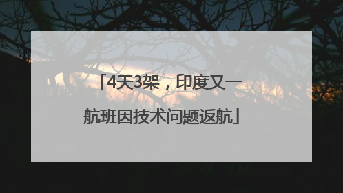 4天3架，印度又一航班因技术问题返航