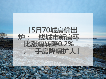 5月70城房价出炉：一线城市新房环比涨幅转降0.2%，二手房降幅扩大