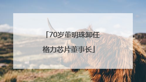 70岁董明珠卸任格力芯片董事长