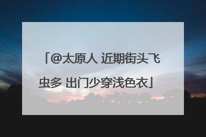 @太原人 近期街头飞虫多 出门少穿浅色衣