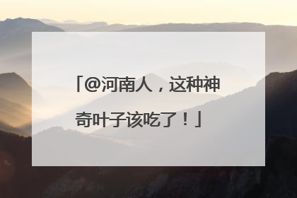 @河南人，这种神奇叶子该吃了！
